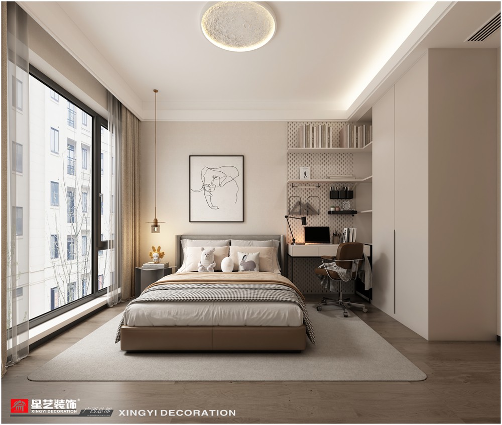 建發(fā)央璽120平現(xiàn)代簡約兒童房裝修效果