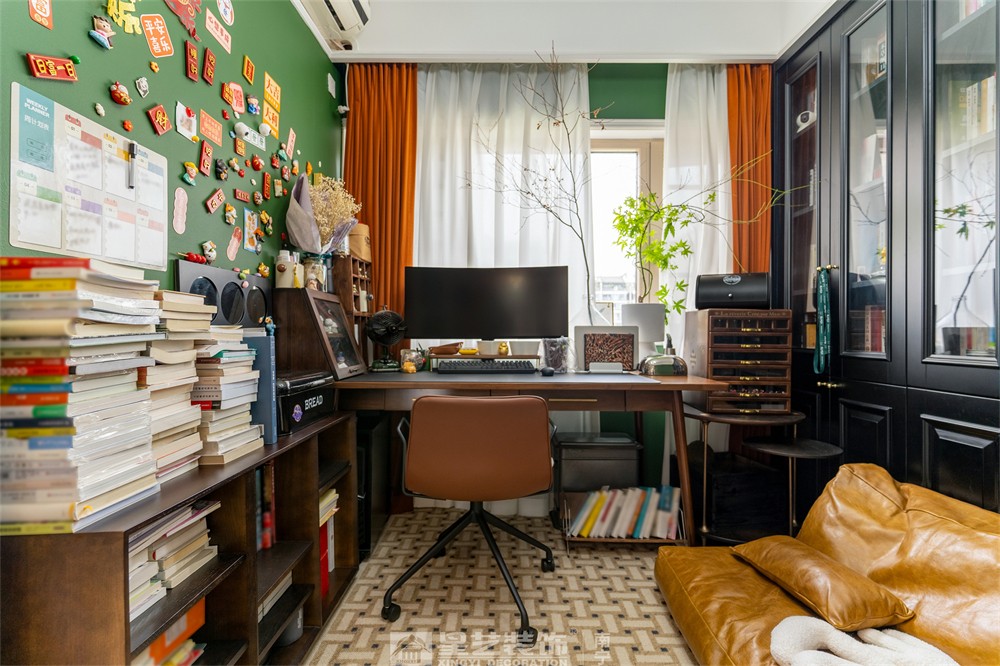 盛天青山郡120平法式復(fù)古書房裝修實(shí)景圖