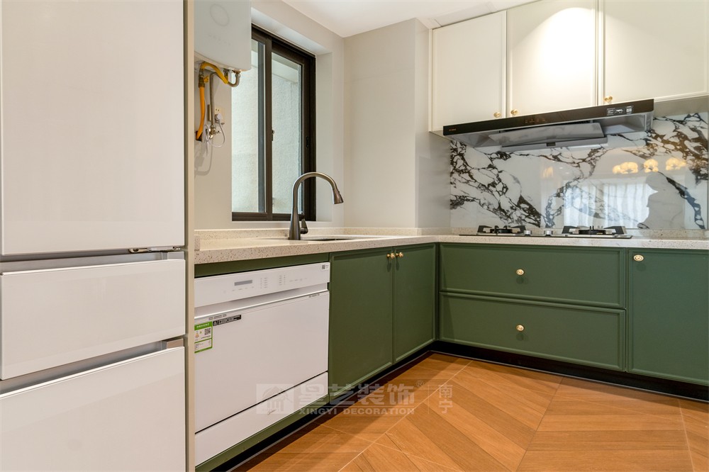 星海銀沙100平中古風廚房裝修實景