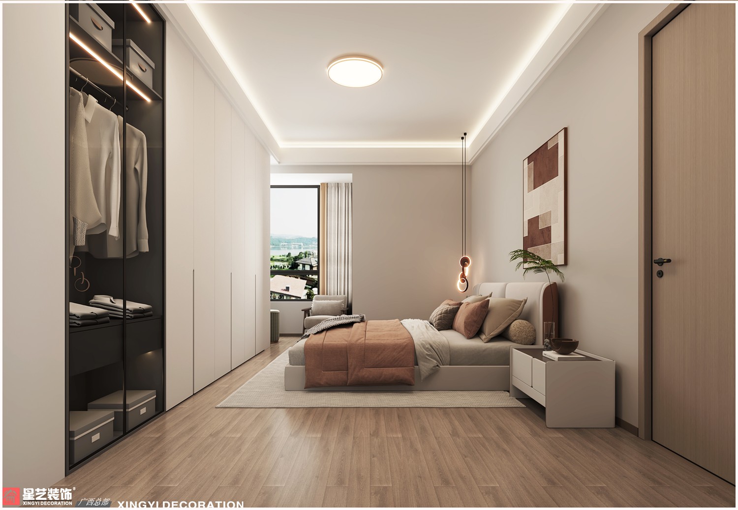 萬達(dá)茂御江國(guó)際134平現(xiàn)代 簡(jiǎn)約臥室裝修效果圖