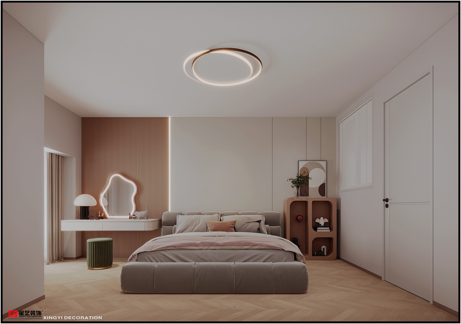 龍光玖瓏薹42平現(xiàn)代簡(jiǎn)約臥室裝修效果