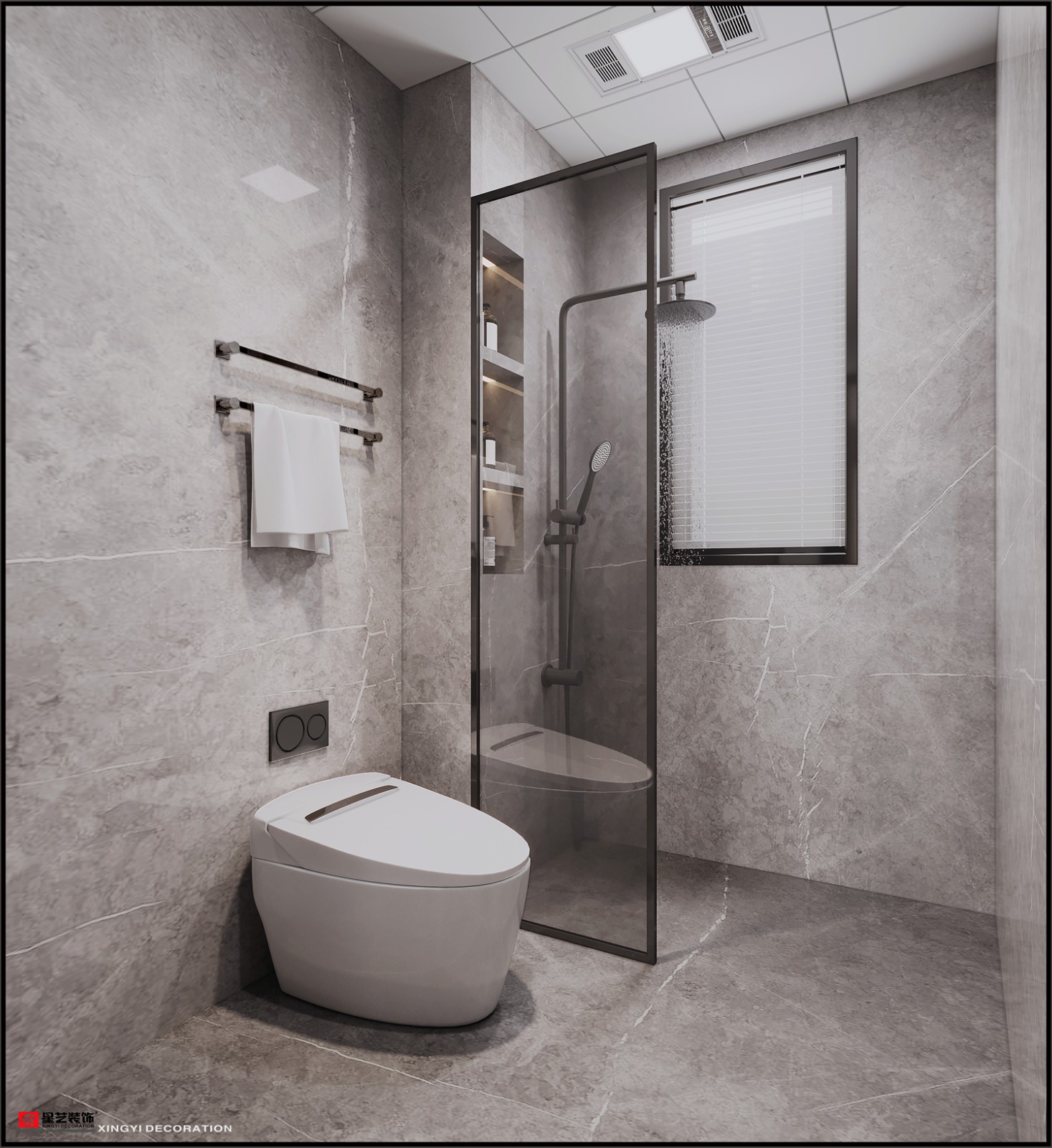 北大瓏庭125平現(xiàn)代簡(jiǎn)約衛(wèi)生間裝修效果圖