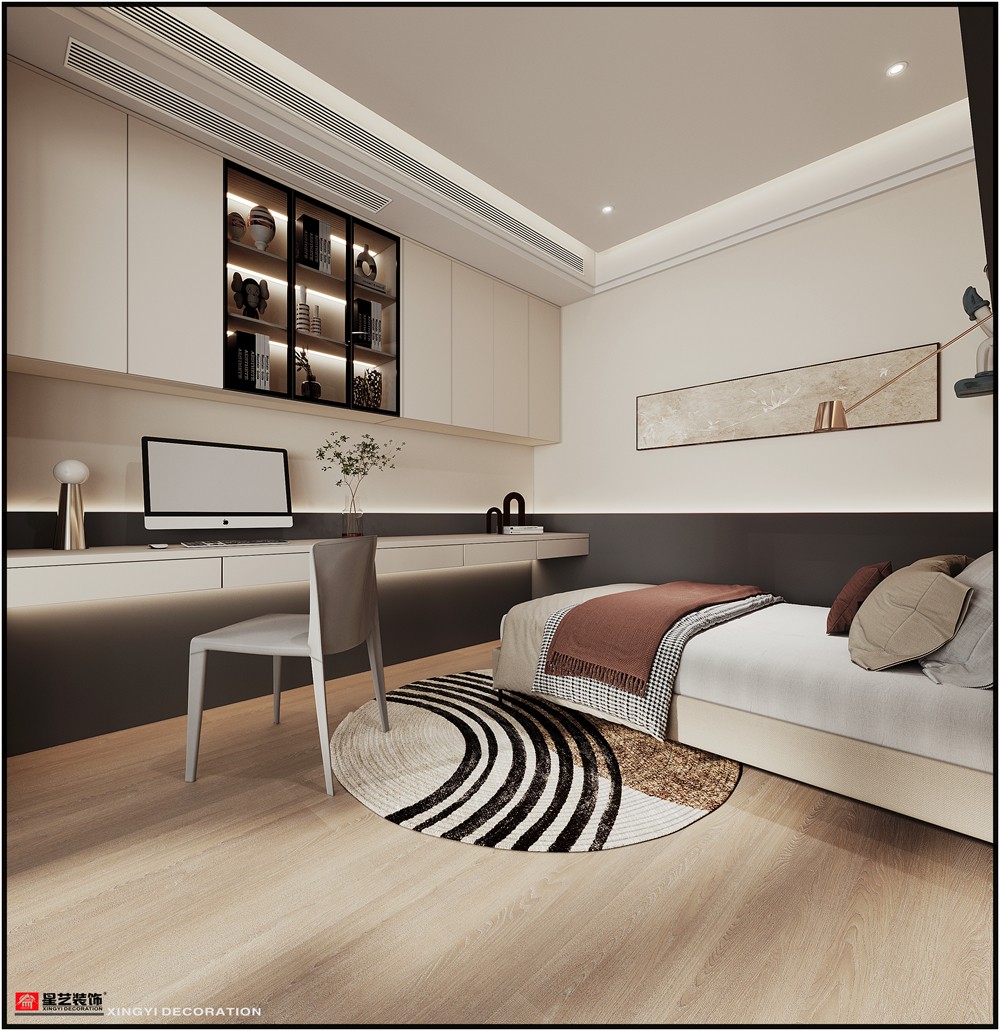 盛邦濱江府228平現(xiàn)代簡(jiǎn)約鋼琴房裝修效果圖