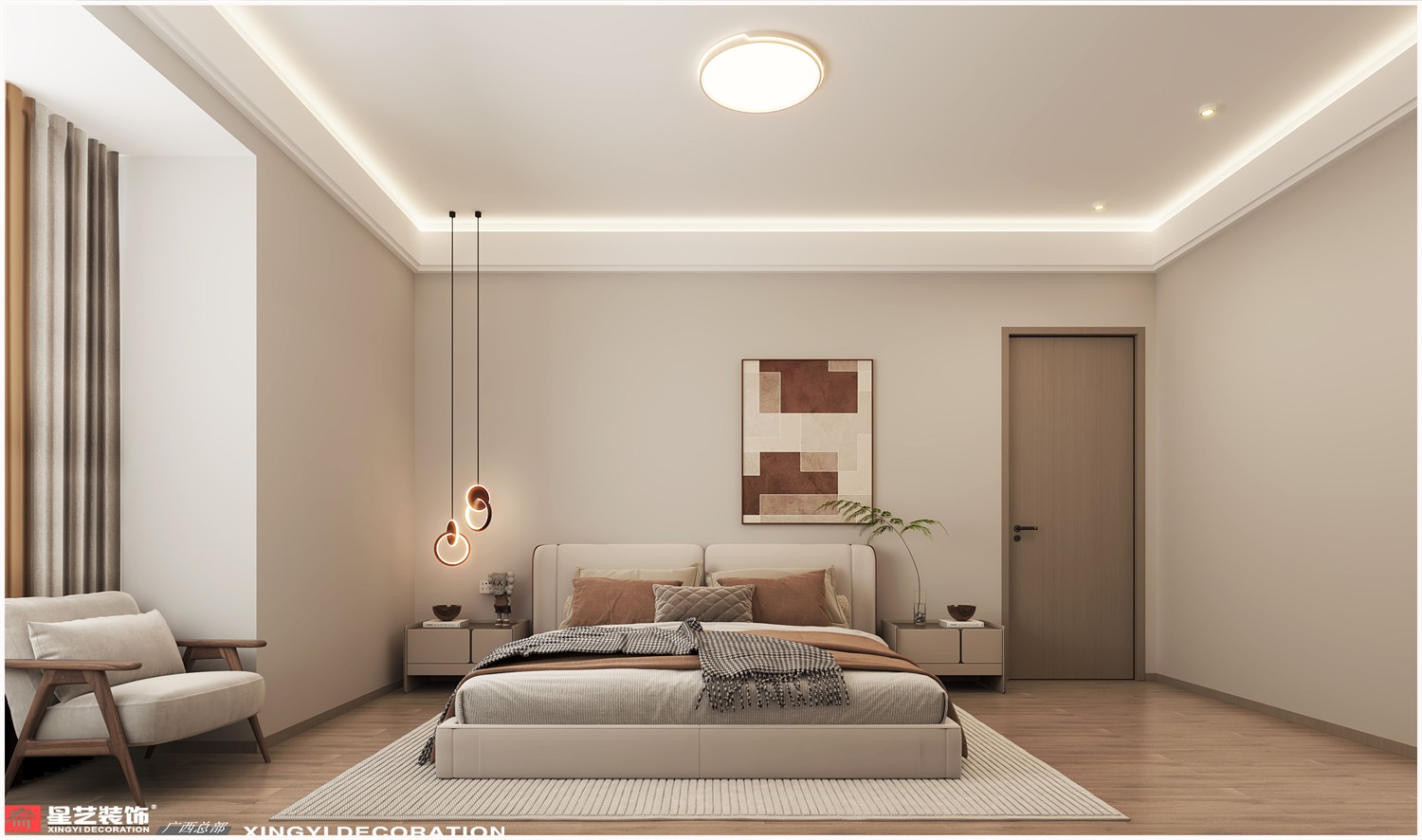 萬達(dá)茂御江國(guó)際134平現(xiàn)代 簡(jiǎn)約臥室裝修效果圖