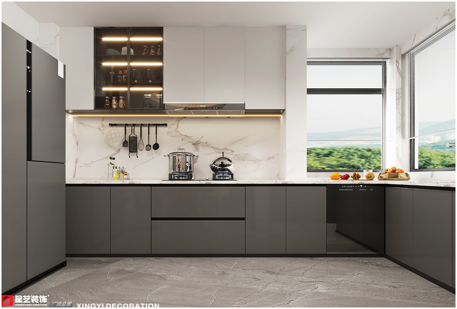 萬達(dá)茂御江國(guó)際134平現(xiàn)代 簡(jiǎn)約廚房裝修效果圖