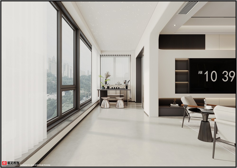 盛邦濱江府228平現(xiàn)代簡(jiǎn)約陽臺(tái)裝修效果圖