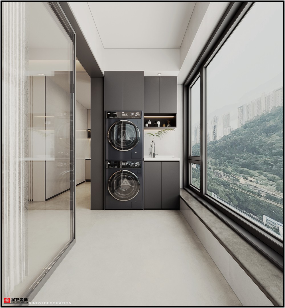 盛邦濱江府228平現(xiàn)代簡(jiǎn)約陽臺(tái)裝修效果圖