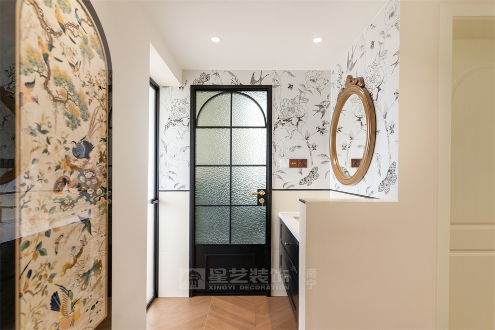 星海銀沙100平中古風洗漱臺裝修實景