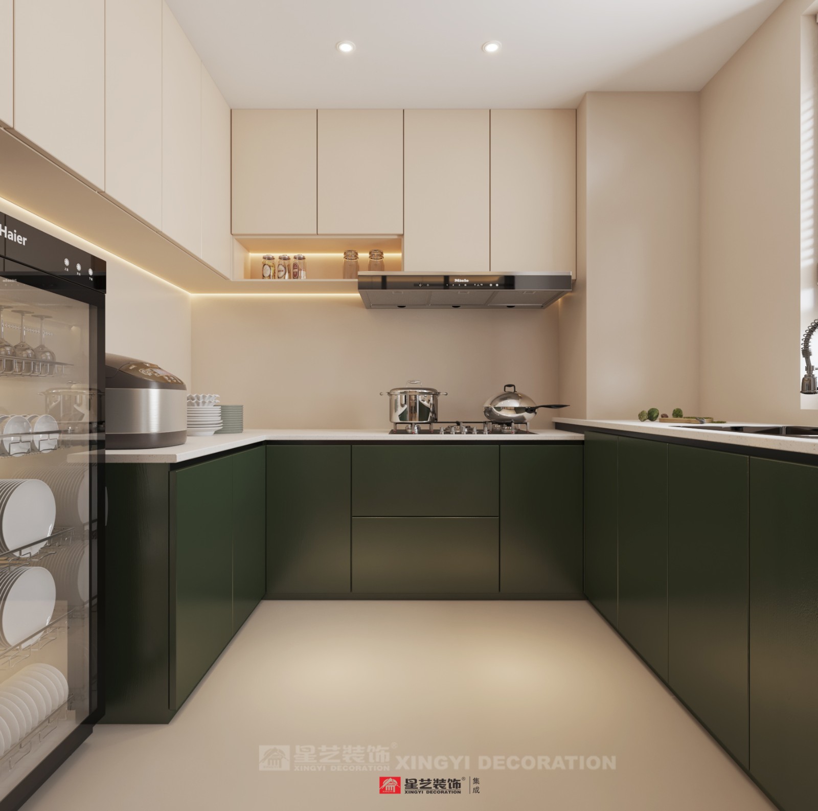 建發(fā)養(yǎng)云180平現(xiàn)代風格廚房裝修效果圖