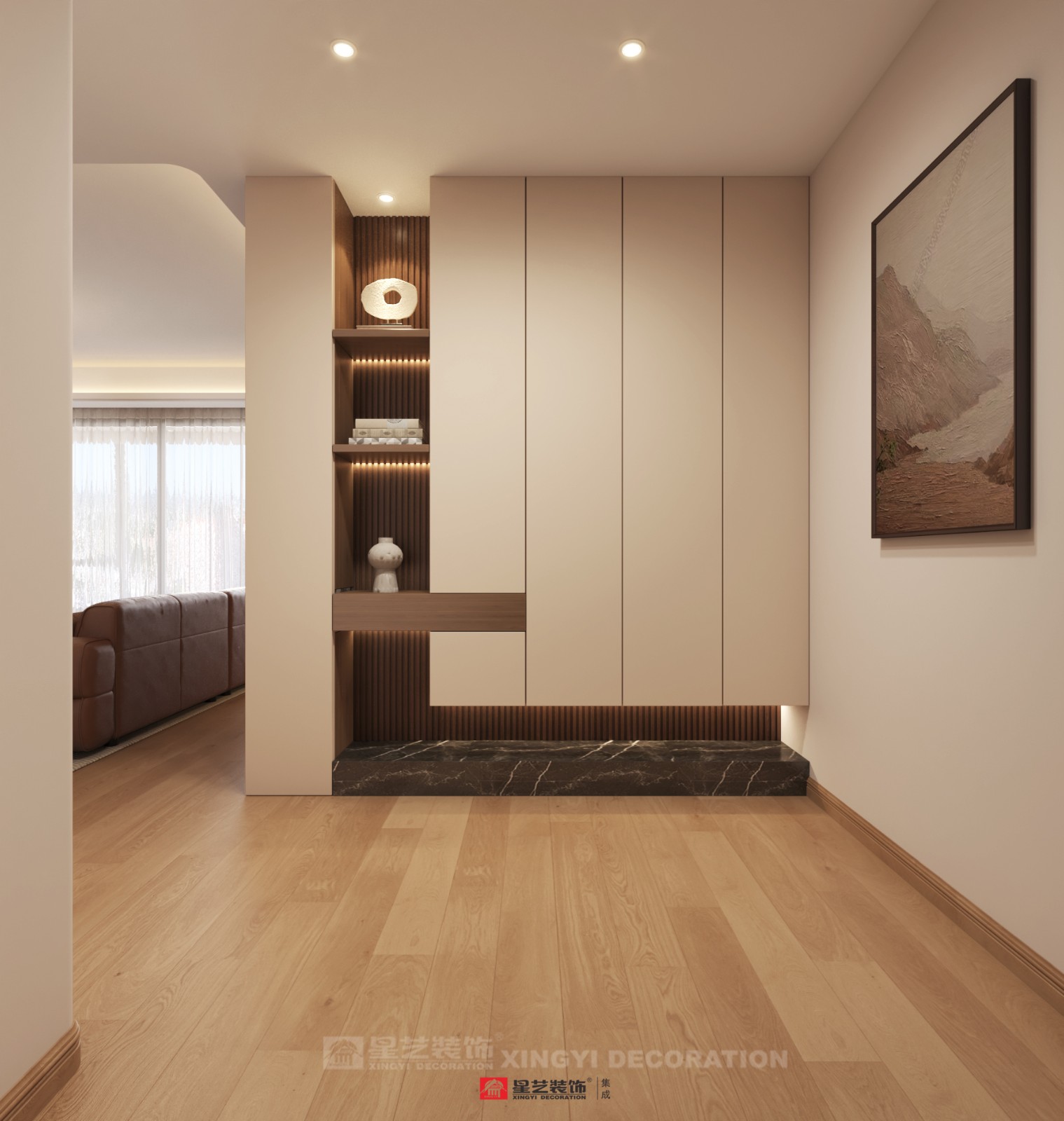 建發(fā)養(yǎng)云180平現(xiàn)代風格玄關裝修效果圖