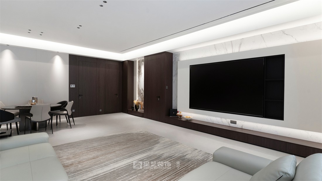 大唐臻觀196平現(xiàn)代簡(jiǎn)約客廳裝修完工實(shí)景