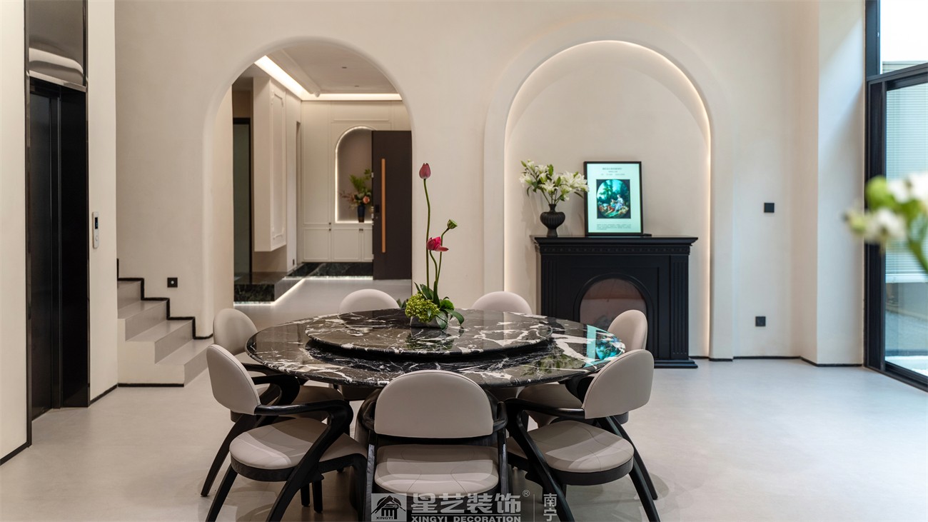 盛世江山300平中古風(fēng)餐廳裝修完工實景圖