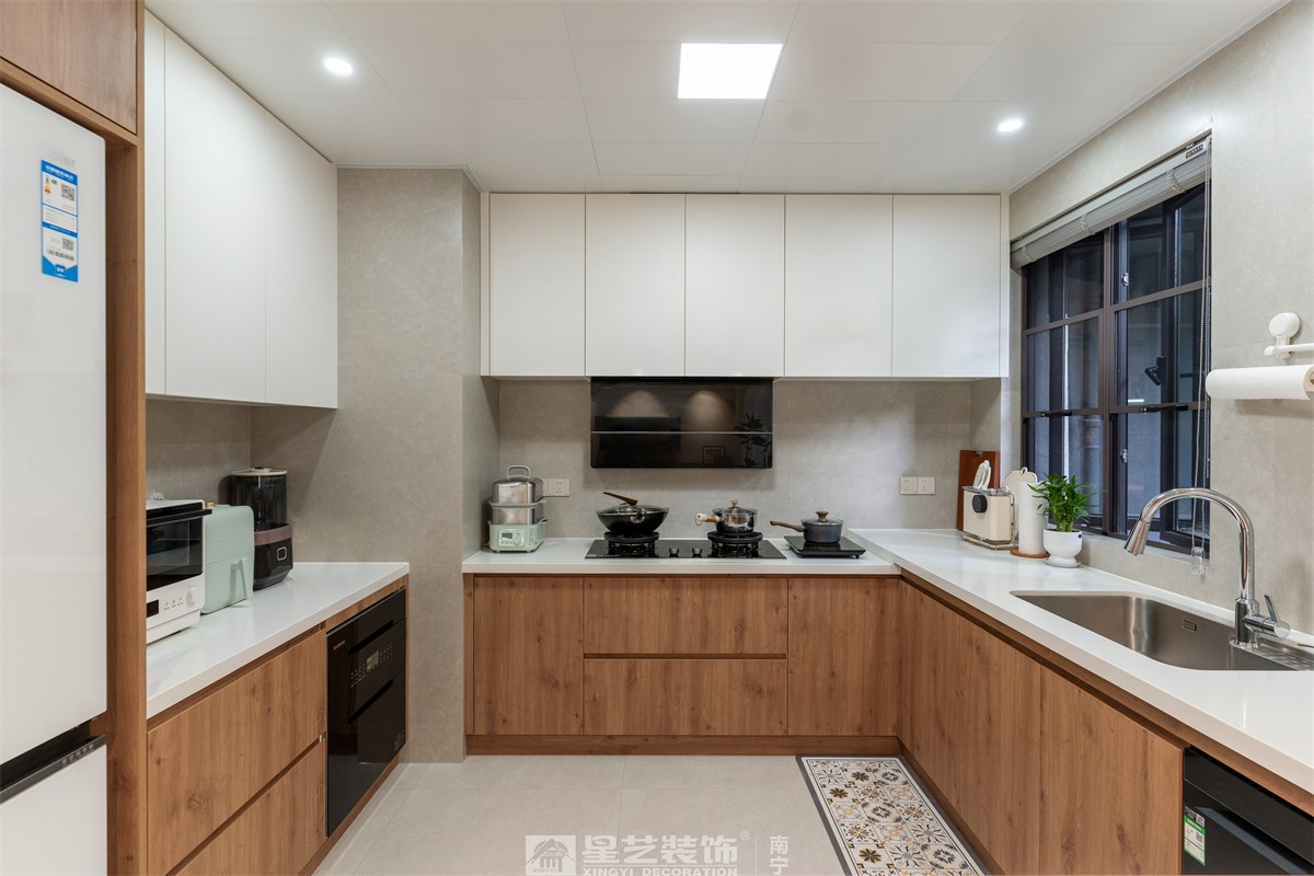 金科博翠山180平中古風(fēng)裝修廚房完工實(shí)景圖