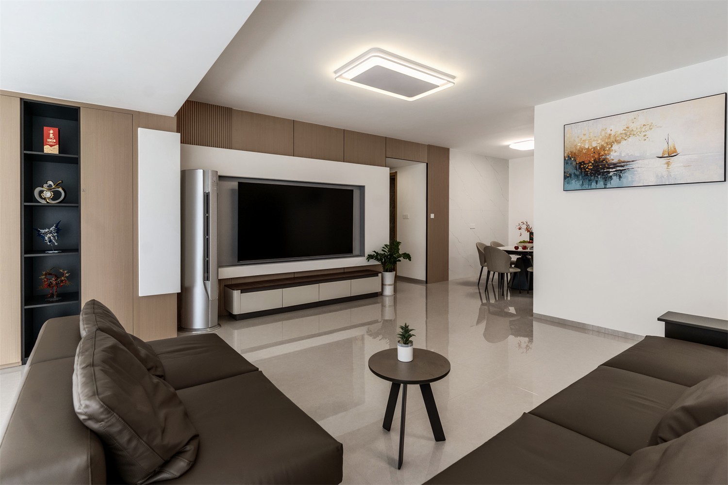 上水灣155平現(xiàn)代風(fēng)格客廳裝修實景圖