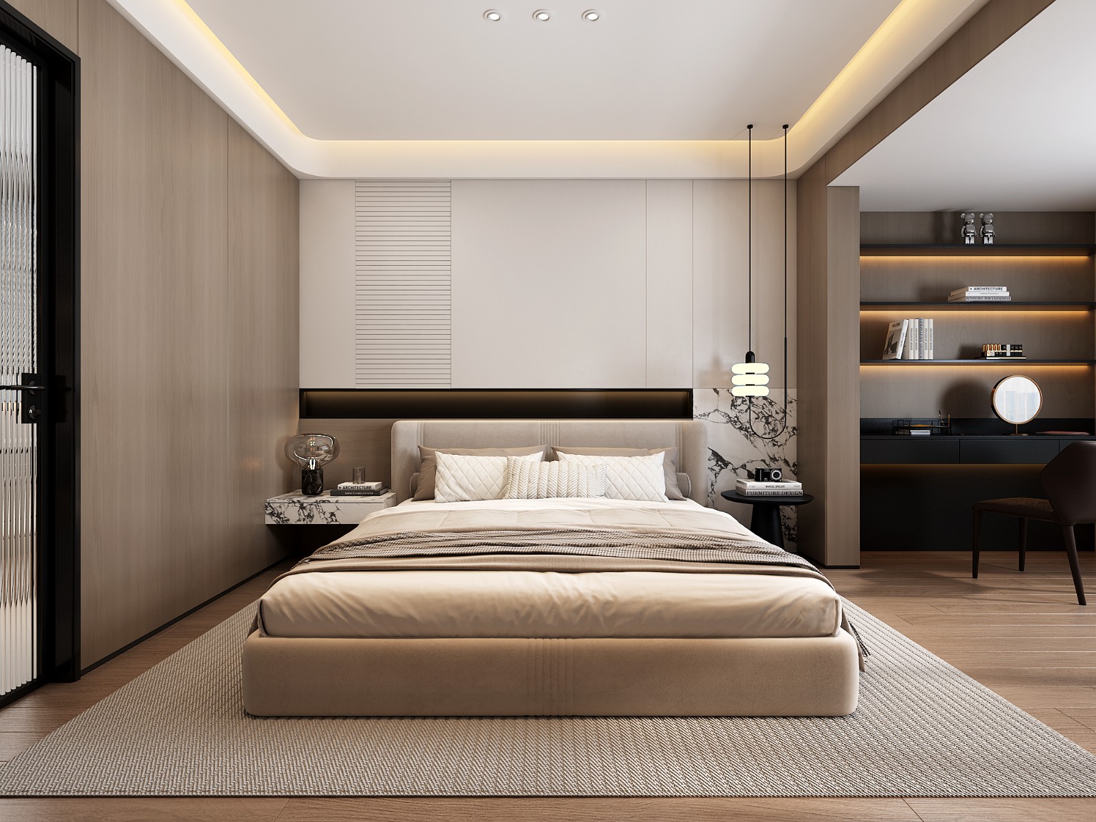 冠江墅143平意式輕奢臥室裝修效果圖